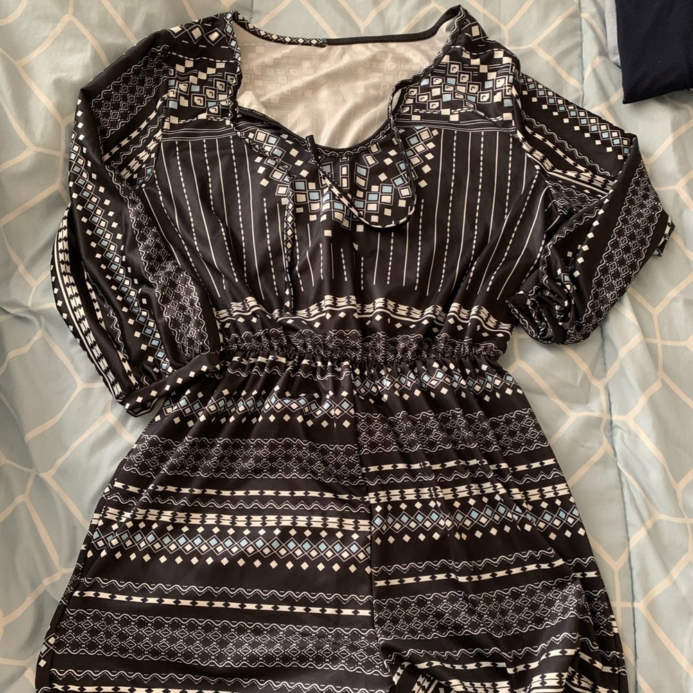 3/4 sleeve silk romper